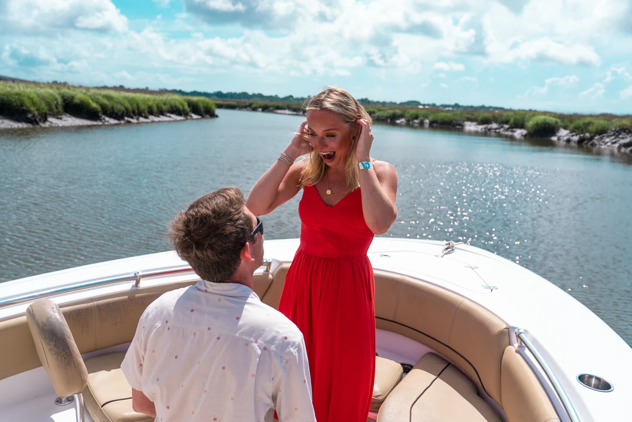 A wedding or engagement moment photographed by Stephen Groves of CaptureCHS.