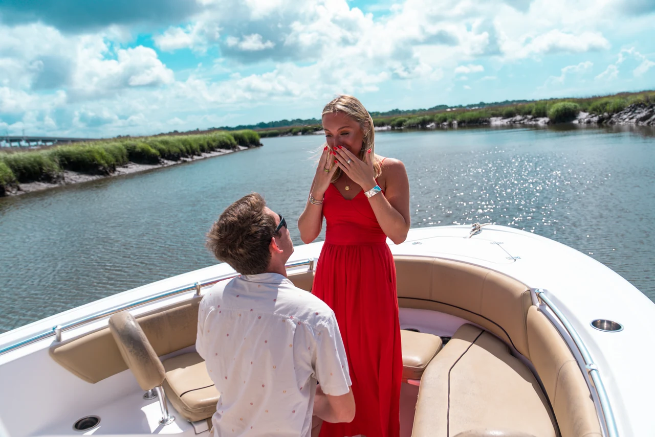 A wedding or engagement moment photographed by Stephen Groves of CaptureCHS.