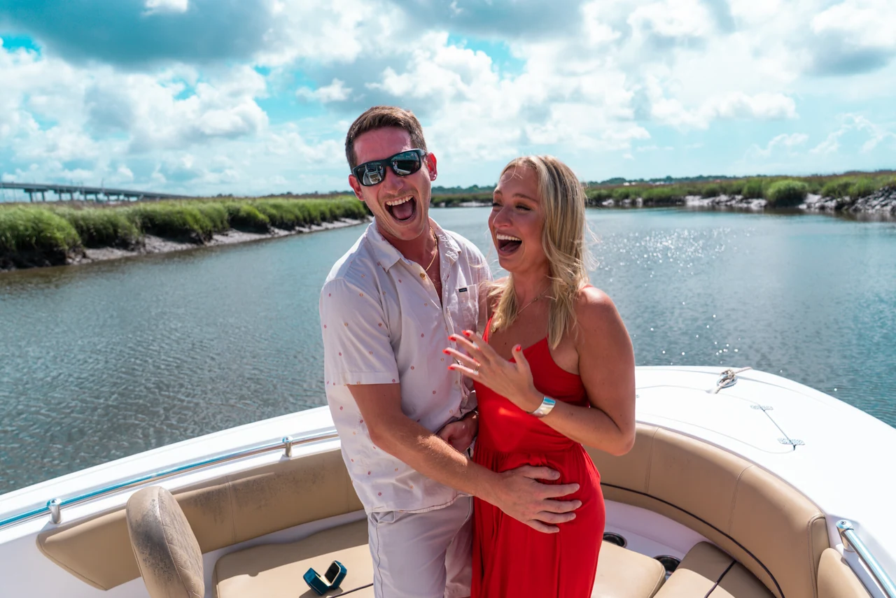 A wedding or engagement moment photographed by Stephen Groves of CaptureCHS.