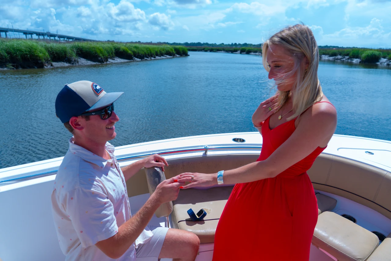 A wedding or engagement moment photographed by Stephen Groves of CaptureCHS.